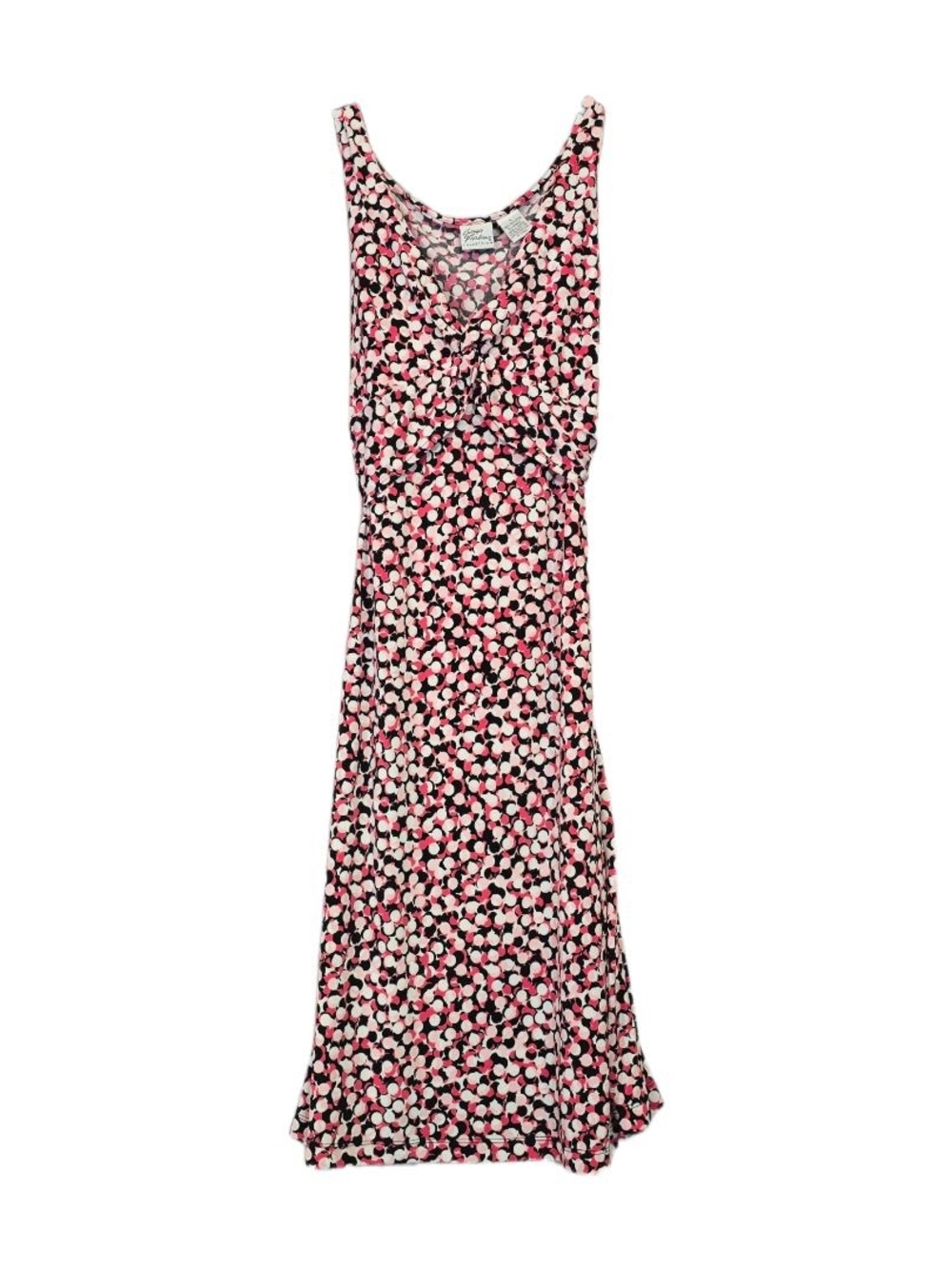Giorgio Fiorlini Sleeveless Pink Polka-Print Maxi Dress Size Large